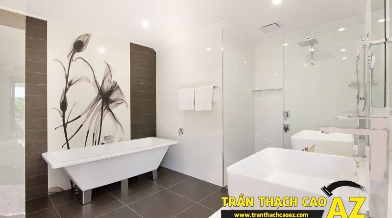 10 ý tưởng thiết kế phòng tắm "sang chảnh" nhất với trần thạch cao