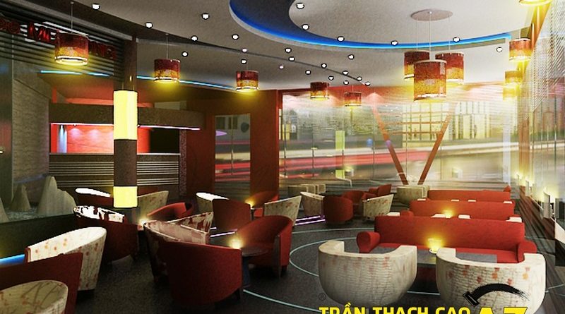 Trần thạch cao hợp phong thủy cho quán café