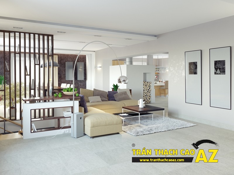 Trần thạch cao phòng khách cho nhà chung cư