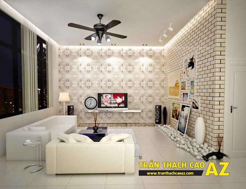 Mẫu trần thạch cao phòng khách phù hợp với không gian dưới 25m2 - 05 Mẫu trần thạch cao phòng khách phù hợp với không gian dưới 25m2 - 05