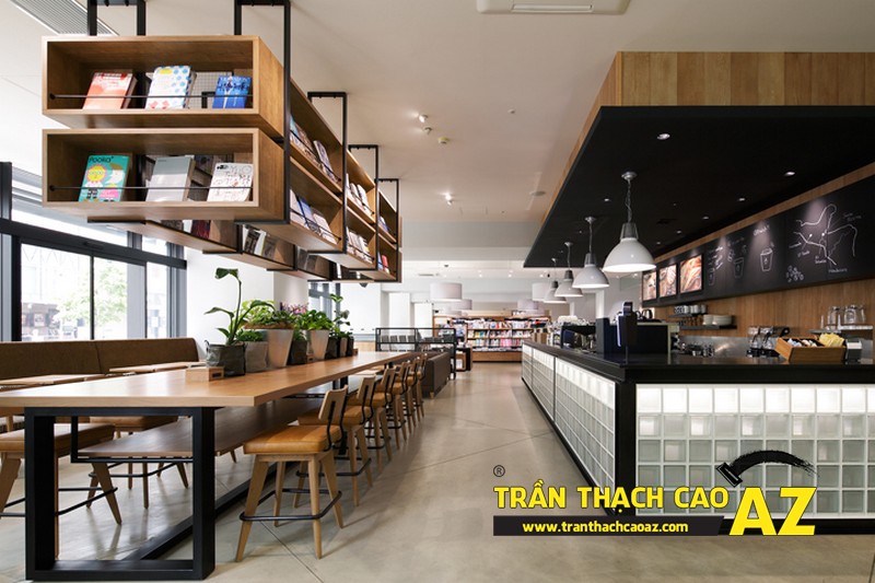 Mẫu thiết kế trần thạch cao quán cafe chất lạ, sang chảnh 08