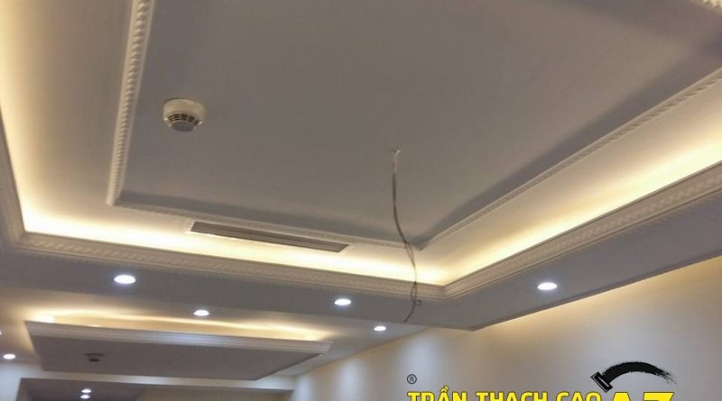 Hoàn thiện trần thạch cao phòng khách nhà anh Hoàn, chung cư Thăng Long Number one - 01