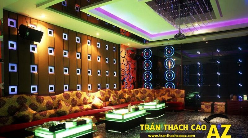 Trần thạch cao phòng karaoke đẹp, cá tính - 02