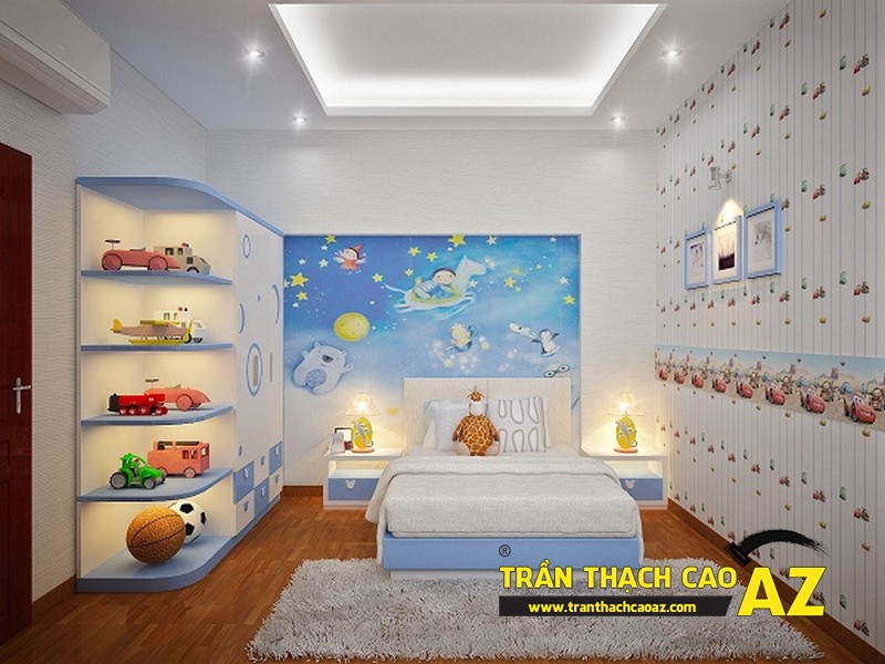Trần thạch cao phòng ngủ cho trẻ em giúp bé bồi đắp ước mơ