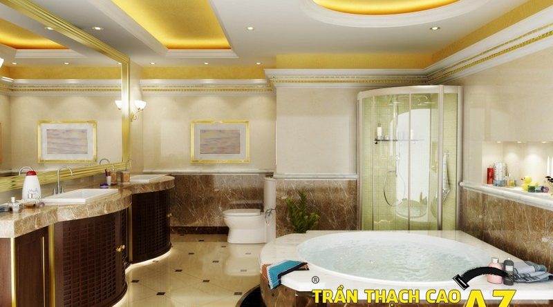Trần thạch cao phòng tắm đẹp và hiện đại