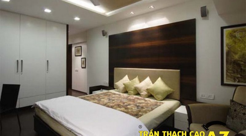 Mở rộng không gian nhờ sử dụng đèn trần thạch cao phòng ngủ nhỏ
