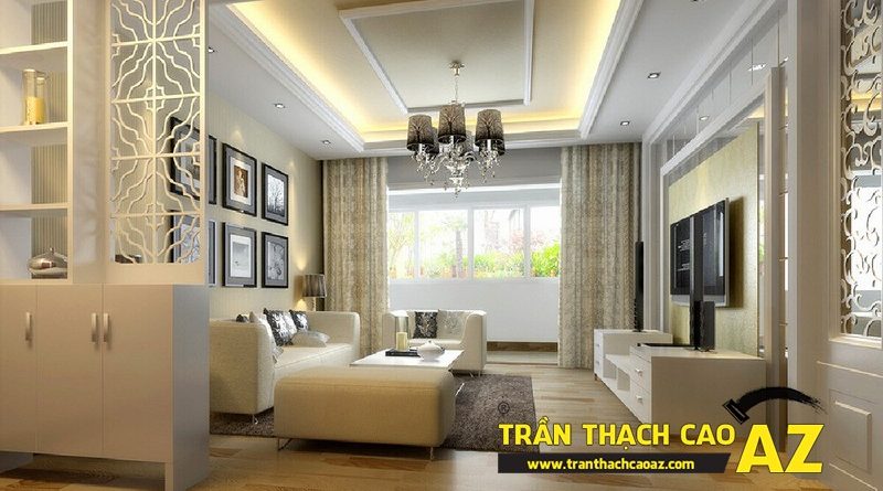 Trần thạch cao đơn giản mà đẹp cho không gian nhà nhỏ