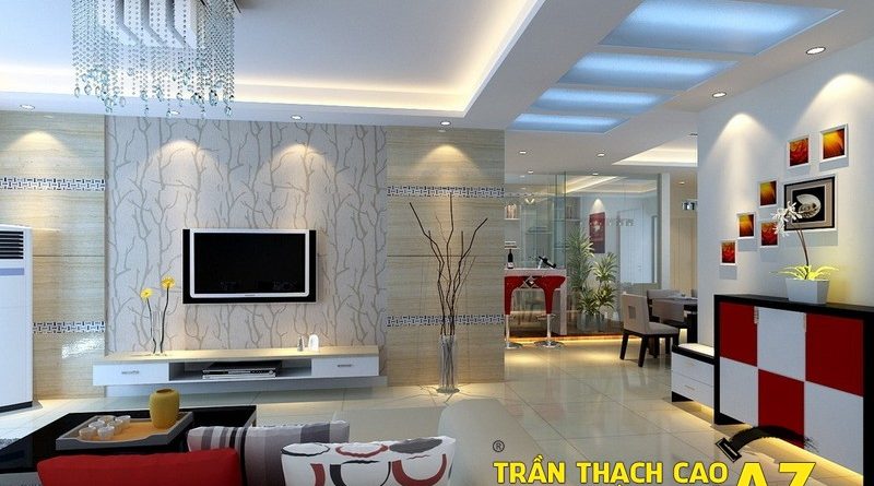 Xu hướng làm trần thạch cao phòng khách đẹp hiện đại 2017