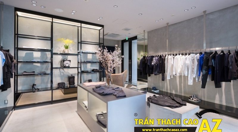 Những yếu tố quyết định thành công của thiết kế trần thạch cao shop thời trang
