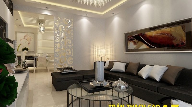 Cách chọn đèn led hắt sáng cho trần thạch cao giật cấp phòng khách nhỏ