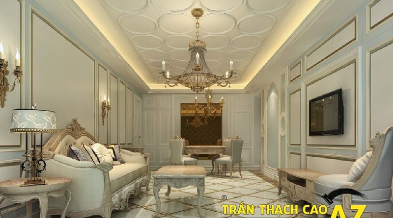 Nguyên tắc chọn thiết kế đèn chùm trần thạch cao phòng khách ấn tượng