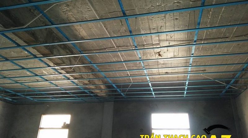 Đi khung xương trần thạch cao trụ sở bảo hiểm thị xã Phúc Yên, Vĩnh Phúc
