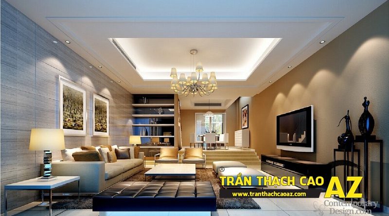 Nhận làm trần thạch cao phòng khách đẹp giá rẻ tại Hà Nội