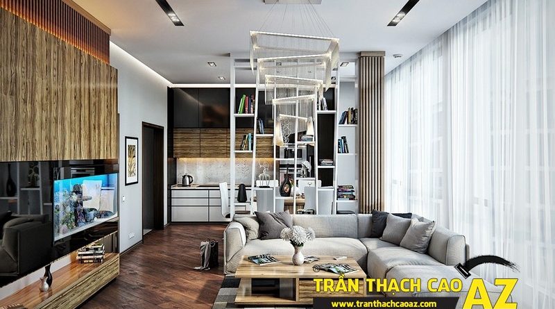 Các mẫu trần thạch cao đơn giản mà đẹp dành cho phòng khách hiện đại