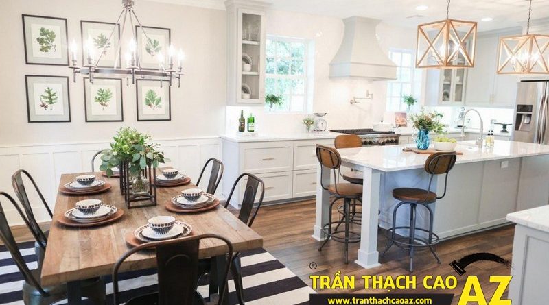 Các mẫu trần thạch cao phòng bếp đẹp nhất 2016