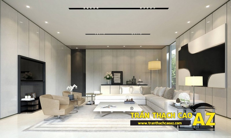 Phòng khách nhỏ đẹp hiện đại với trần thạch cao phẳng kết hợp đèn led 02 Phòng khách nhỏ đẹp hiện đại với trần thạch cao phẳng kết hợp đèn led 02