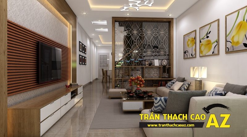 Phương án thiết kế trần thạch cao nhà ống đẹp của gia đình anh Hoàng ngõ 27, Chùa Bộc