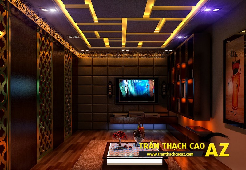 Dịch vụ thiết kế - thi công trần thạch cao phòng karaoke trọn gói 02