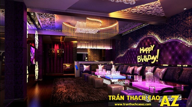 Dịch vụ thiết kế - thi công trần thạch cao phòng karaoke trọn gói