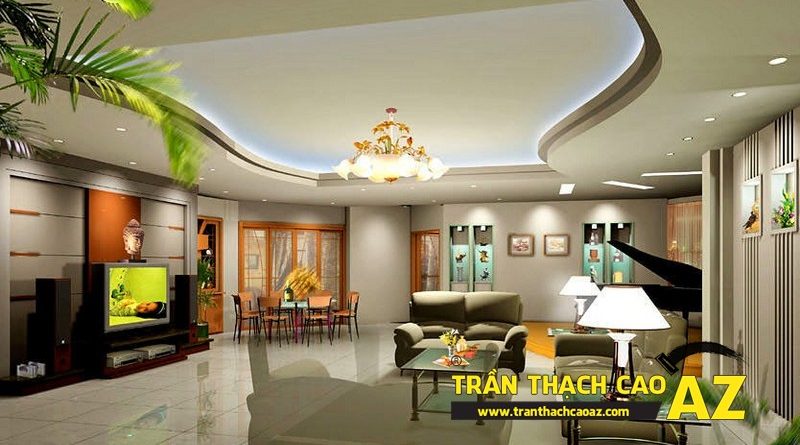 Thiết kế trần thạch cao phòng khách cho căn hộ Time City