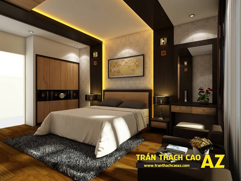 Thiết kế trần thạch cao phòng ngủ đẹp lung linh cho nhà chung cư