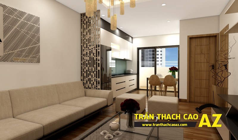 Thiết kế trần thạch cao phòng ngủ căn hộ CT2B Nam Đô, Trương Định