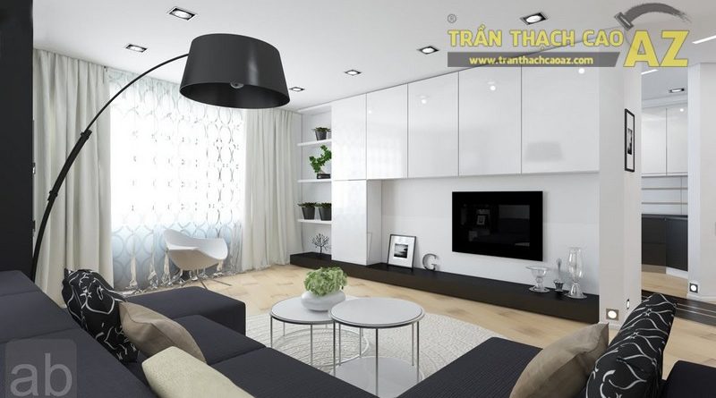 "Bừng sáng" không gian phòng khách nhỏ với mẫu trần thạch cao đơn giản