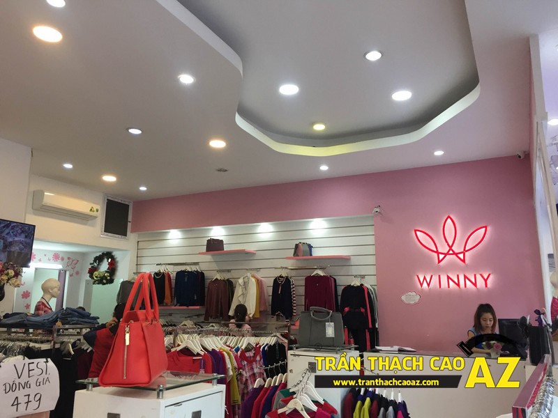 Shop Winny Hà Nam siêu đẹp, siêu hút khách với tạo hình trần thạch cao giật cấp 01
