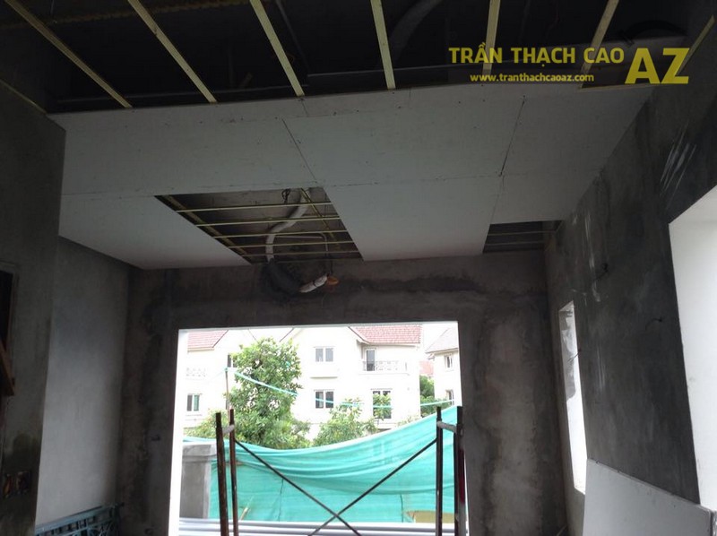 Thi công trần thạch cao nhà cho anh Chung, 36B, Vincom Village, Sài Đồng