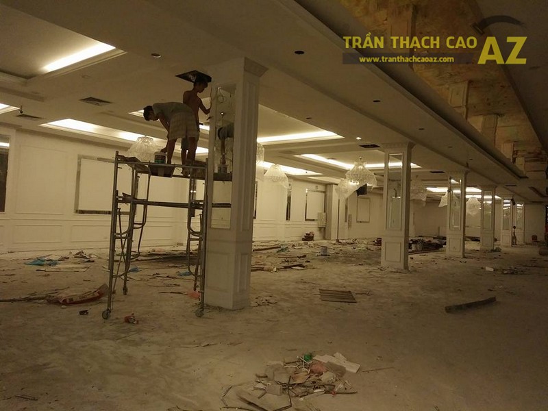 Thi công trần thạch cao cho tòa nhà Lotte Hà Nội