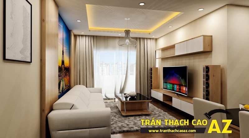 Thiết kế trần thạch cao chung cư đẹp hiện đại của gia đình anh Nam, tòa CT1, chung cư viện 103