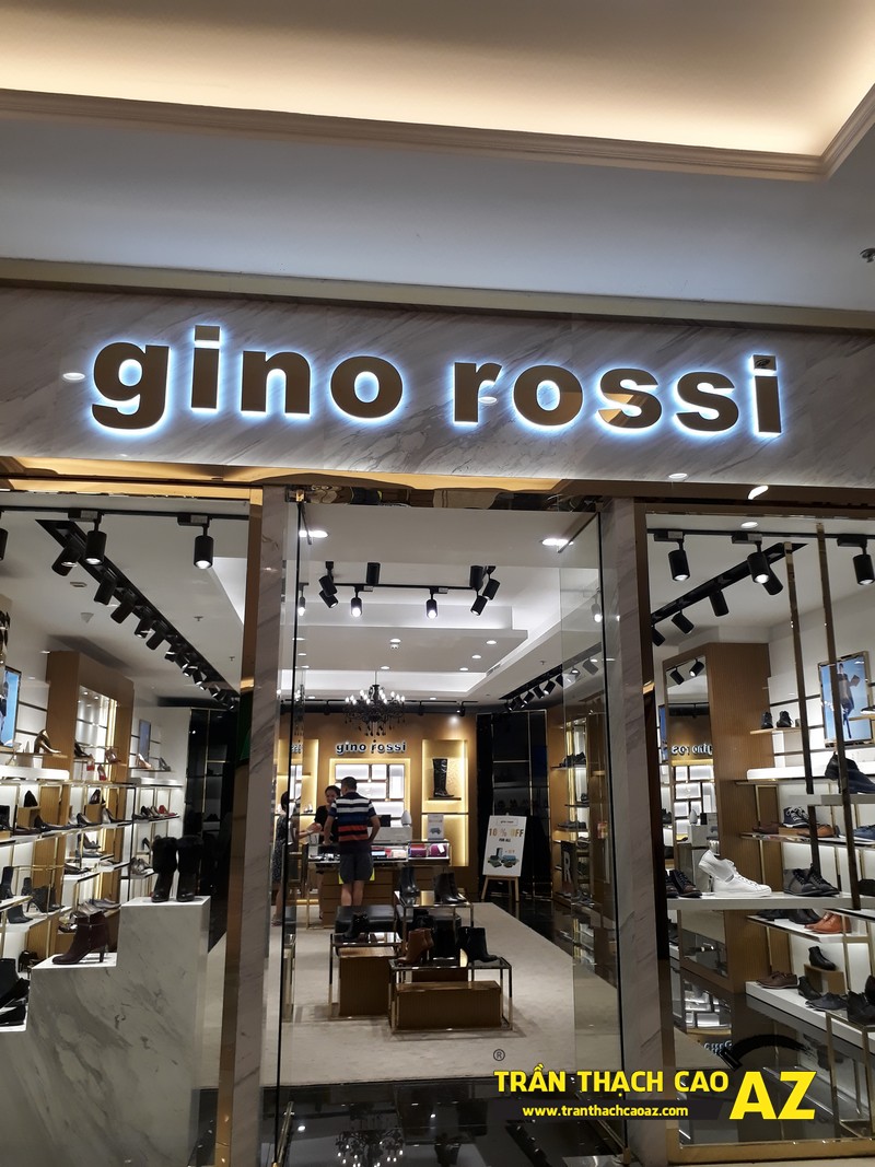 Trần thạch cao cho cửa hàng giày Gino Rossi thuộc trung tâm thương mại Royal City