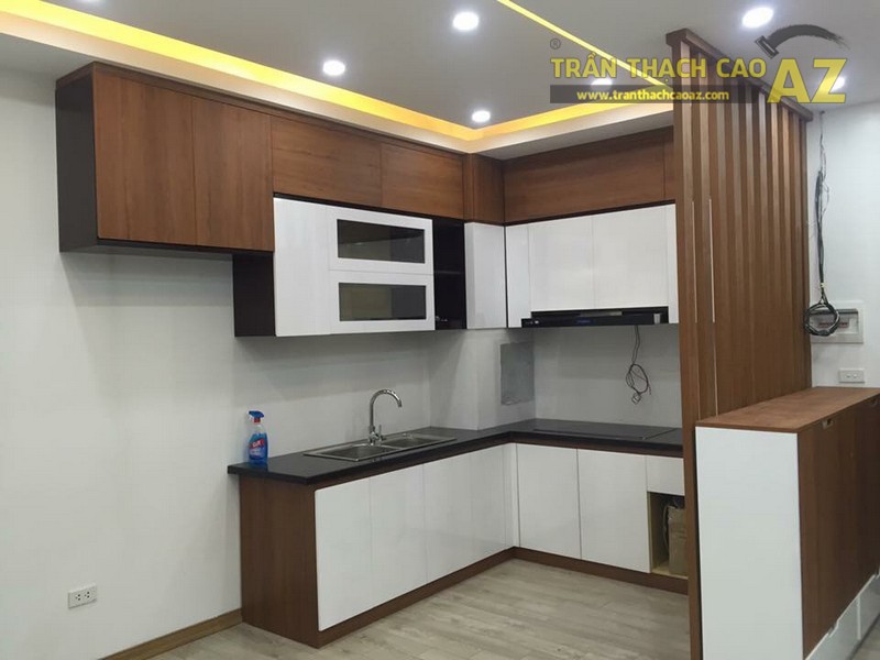 Thiết kế trần thạch cao phòng bếp đẹp của gia đình anh Chiến - 02 Thiết kế trần thạch cao phòng bếp đẹp của gia đình anh Chiến - 02