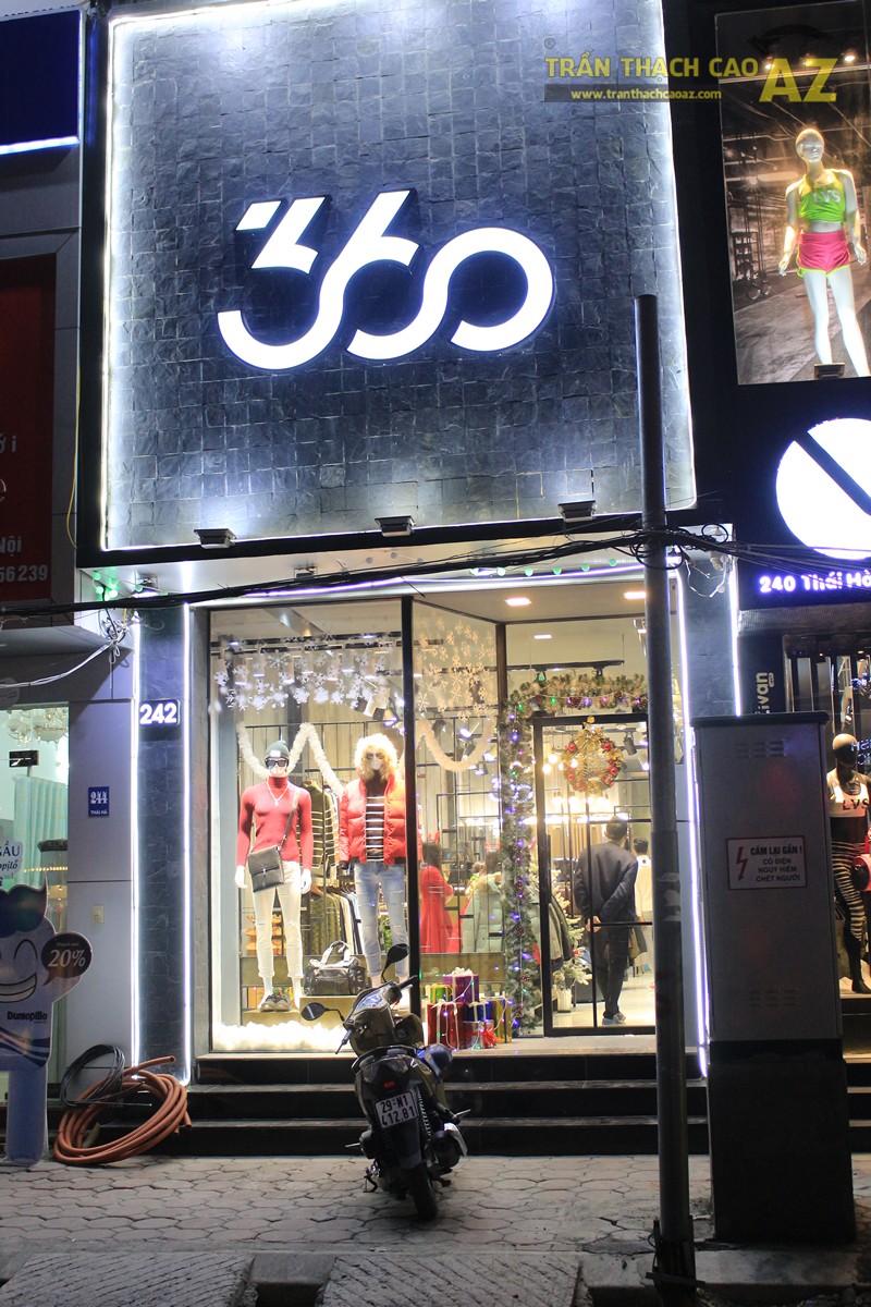 Bố trí đèn led trần thạch cao shop đẹp bắt mắt như 360 Boutique, 242 Thái Hà - 06
