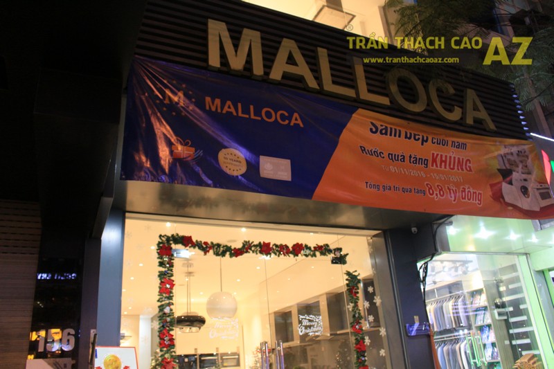 Trần thạch cao cho cửa hàng thiết bị nhà bếp Malloca 156 Thái Hà