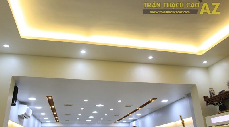 Khai thác hiệu ứng ánh sáng đẹp nổi bật như mẫu trần thạch cao Hair Salon HARU, 292 Thái Hà