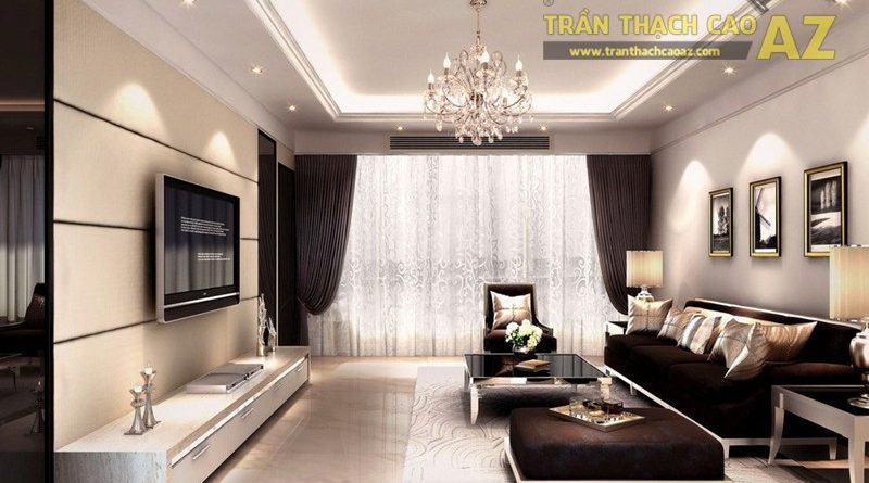 Nên chọn mẫu trần thạch cao như thế nào cho phòng khách từ 15m2?