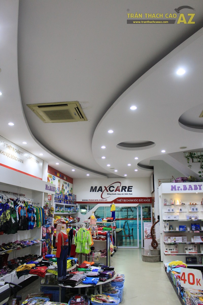 Tạo hình trần thạch cao cho cửa hàng Maxcare 366, Nghĩa Đàn, Đống Đa, Hà Nội