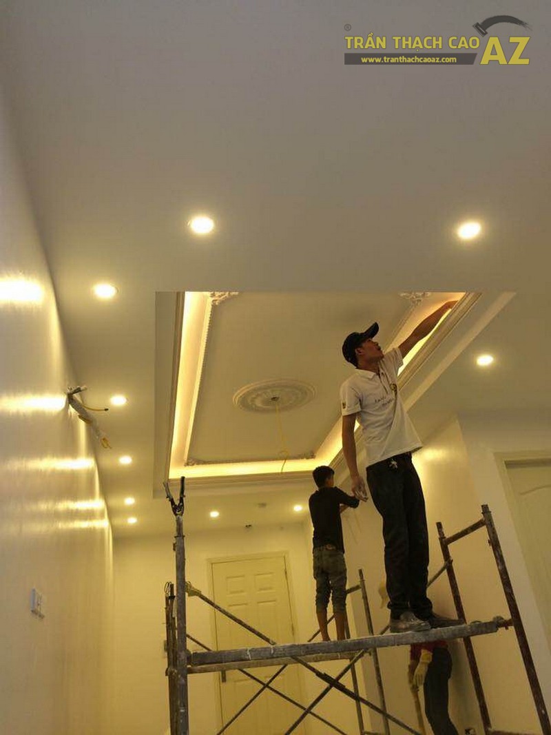Thi công trần thạch cao cho nhà anh Hải tại Phúc Đồng, Long Biên, Hà Nội