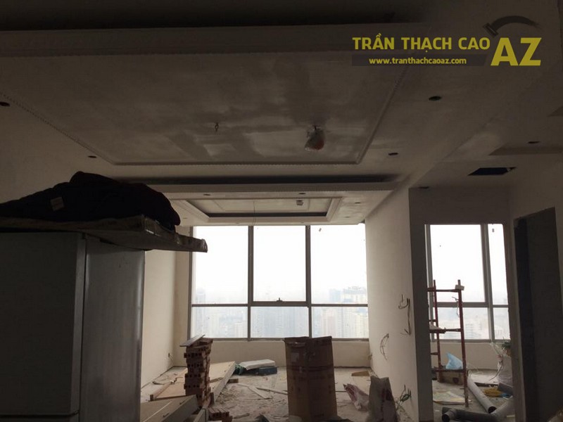 Thi công trần thạch cao cho nhà anh Việt tại khu đô thị Nam Thăng Long