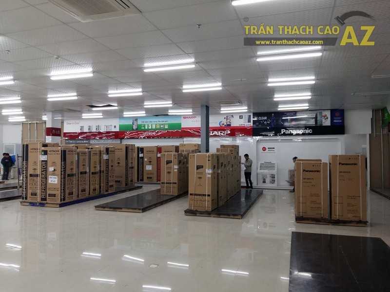 Thi công trần thạch cao cho siêu thị Trần Anh Hà Nam