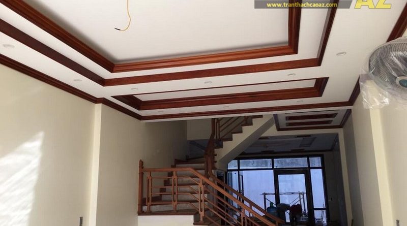 Thiết kế trần thạch cao nhà ống đẹp hiện đại nhà chú Nam, số 27 Nguyễn Thái Học
