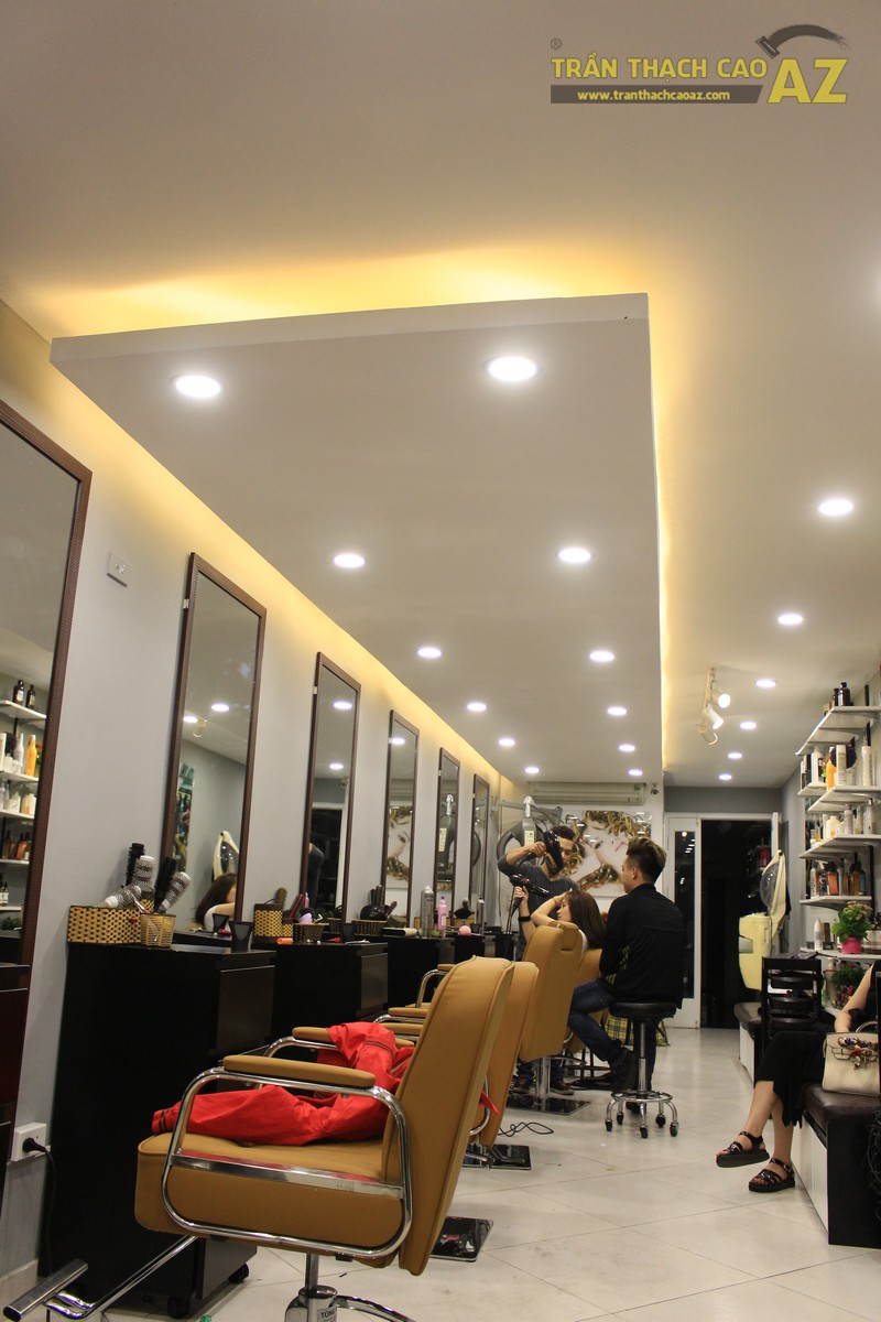 Bàn giao hạng mục trần thạch cao cho Salon tóc Hoàng Tùng, Đống Đa, Hà Nội