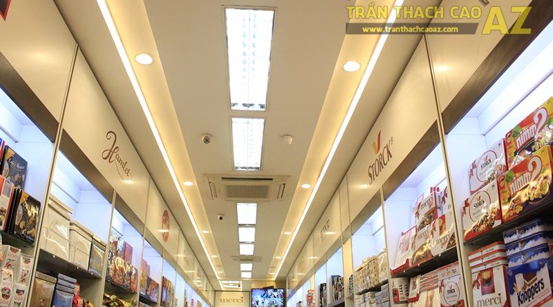 Chọn mẫu trần thạch cao cho shop nhỏ, dài hẹp đẹp hiện đại, sang trọng như Chocolate meric