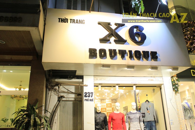 Hoàn thiện thi công trần thạch cao cho cửa hàng thời trang X6 Boutique 237 Phố Huế
