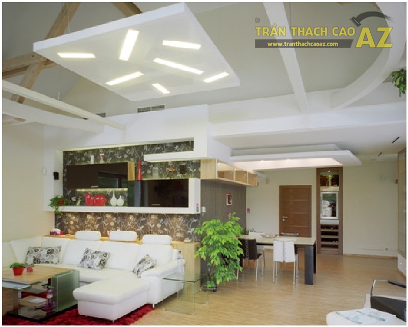 10 mẫu trần thạch cao tuyệt đẹp cho phòng khách chung cư