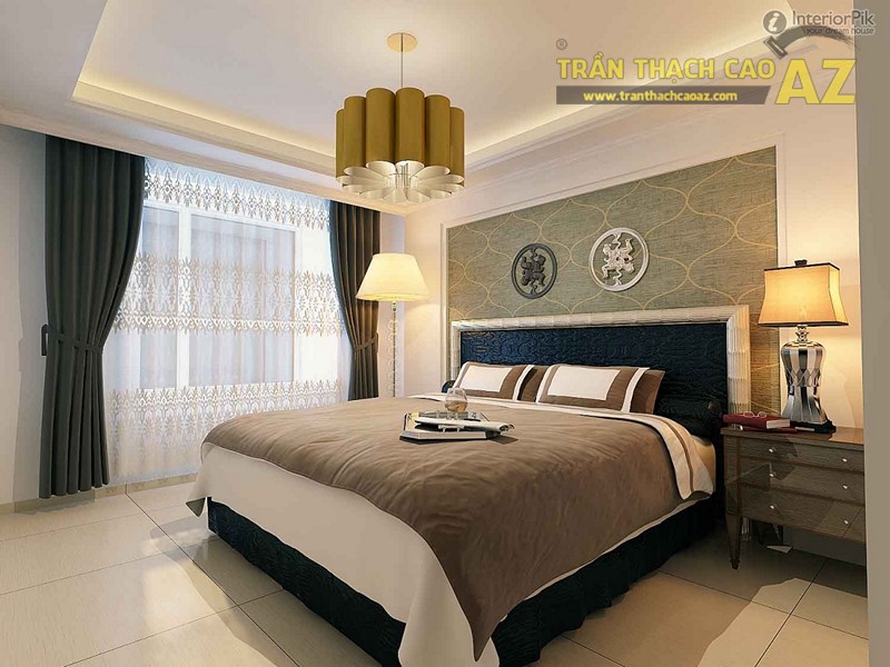 Thiết kế trần thạch cao phòng ngủ vợ chồng đẹp lung linh