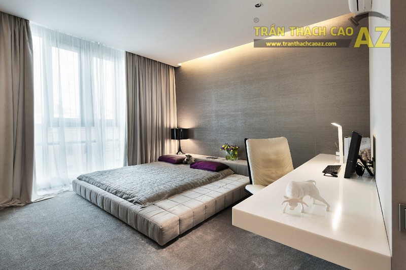 Thiết kế trần thạch cao phòng ngủ vợ chồng đẹp lung linh