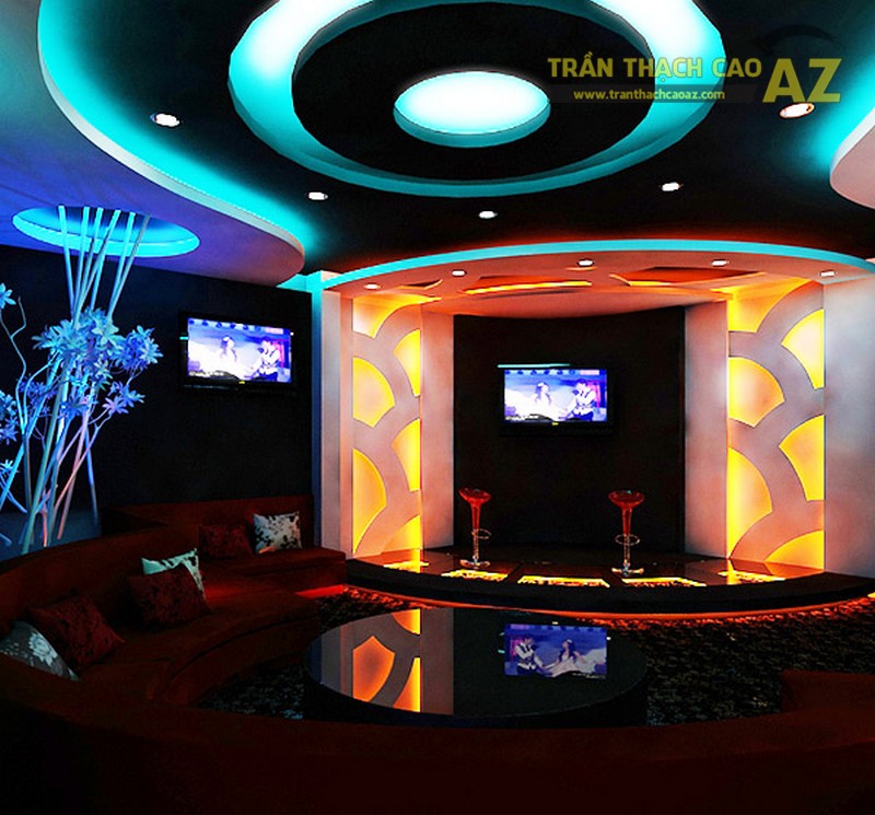 Mẫu trần thạch cao quán Karaoke của đơn vị AZ thiết kế, thi công