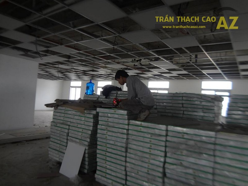 Thi công trần thạch cao cho Công ty sản xuất Mỹ Ký, Đông Anh, Hà Nội